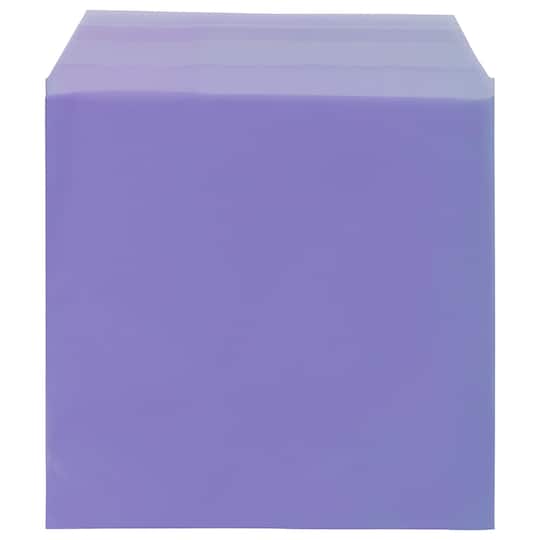JAM Paper Purple Cello Sleeves With Self Adhesive Closure, 100ct.